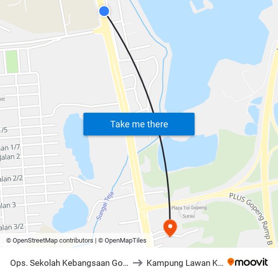 Ops. Sekolah Kebangsaan Gopeng to Kampung Lawan Kuda map