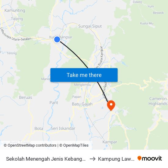 Sekolah Menengah Jenis Kebangsaan Tsung Wah to Kampung Lawan Kuda map