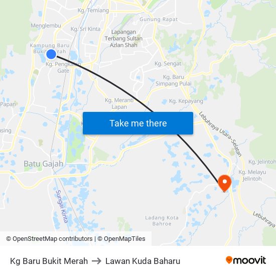 Kg Baru Bukit Merah to Lawan Kuda Baharu map