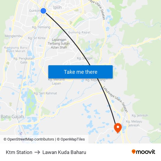 Ktm Station to Lawan Kuda Baharu map