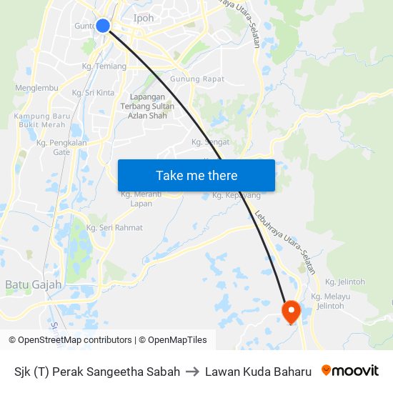 Sjk (T) Perak Sangeetha Sabah to Lawan Kuda Baharu map