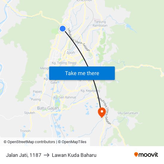 Jalan Jati, 1187 to Lawan Kuda Baharu map