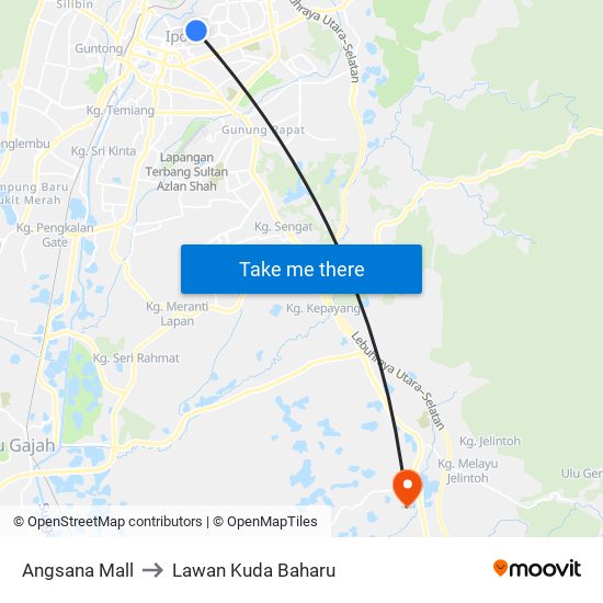 Angsana Mall to Lawan Kuda Baharu map