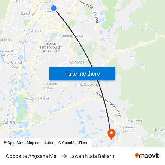 Opposite Angsana Mall to Lawan Kuda Baharu map