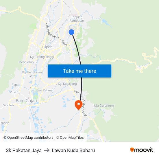 Sk Pakatan Jaya to Lawan Kuda Baharu map