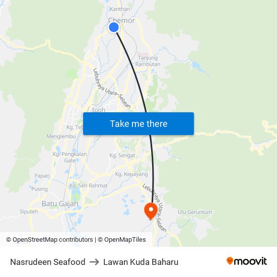 Nasrudeen Seafood to Lawan Kuda Baharu map