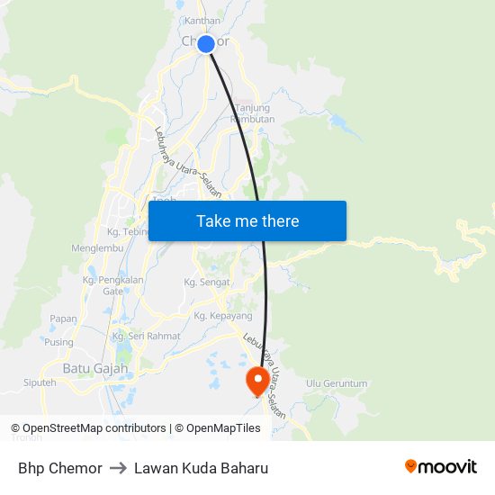 Bhp Chemor to Lawan Kuda Baharu map