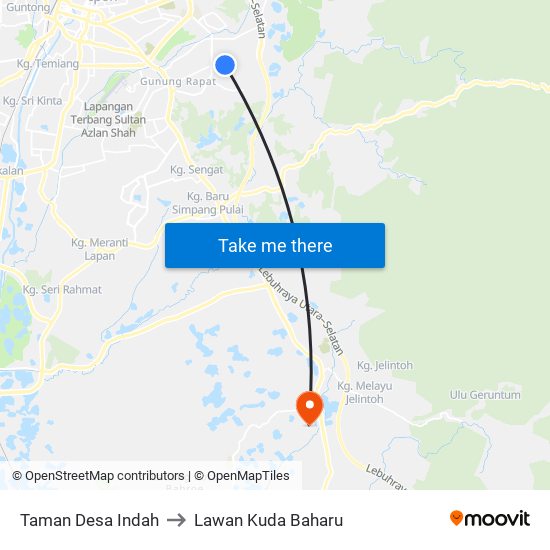 Taman Desa Indah to Lawan Kuda Baharu map