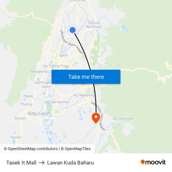 Tasek It Mall to Lawan Kuda Baharu map