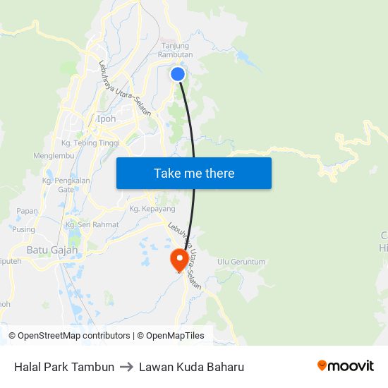 Halal Park Tambun to Lawan Kuda Baharu map