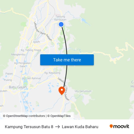 Kampung Tersusun Batu 8 to Lawan Kuda Baharu map