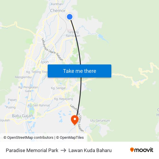 Paradise Memorial Park to Lawan Kuda Baharu map