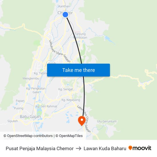 Pusat Penjaja Malaysia Chemor to Lawan Kuda Baharu map