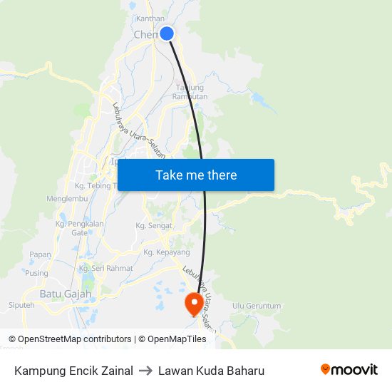 Kampung Encik Zainal to Lawan Kuda Baharu map