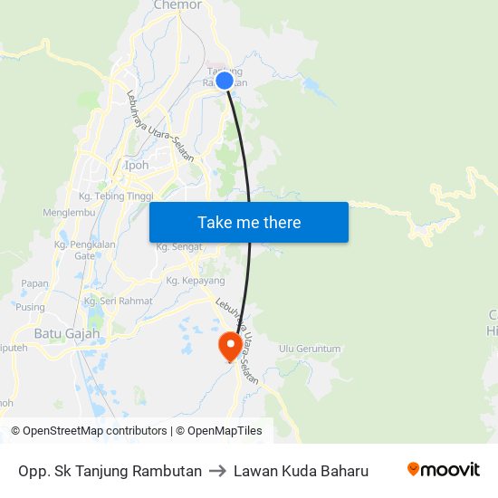 Opp. Sk Tanjung Rambutan to Lawan Kuda Baharu map