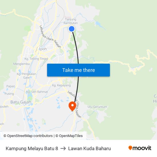 Kampung Melayu Batu 8 to Lawan Kuda Baharu map