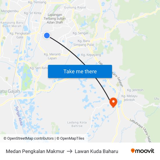 Medan Pengkalan Makmur to Lawan Kuda Baharu map