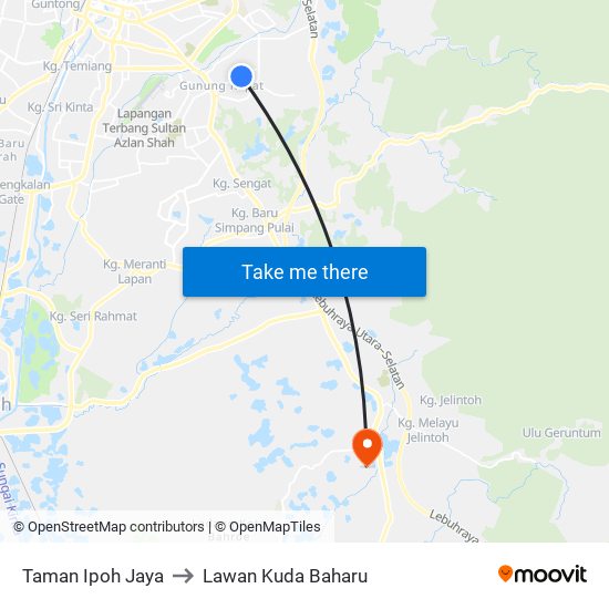 Taman Ipoh Jaya to Lawan Kuda Baharu map