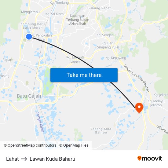 Lahat to Lawan Kuda Baharu map