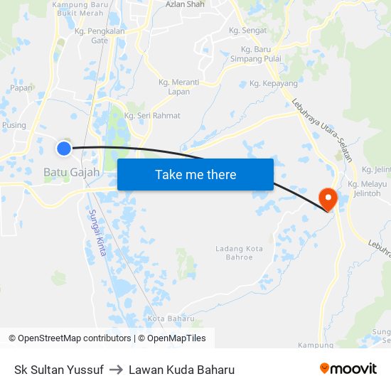 Sk Sultan Yussuf to Lawan Kuda Baharu map