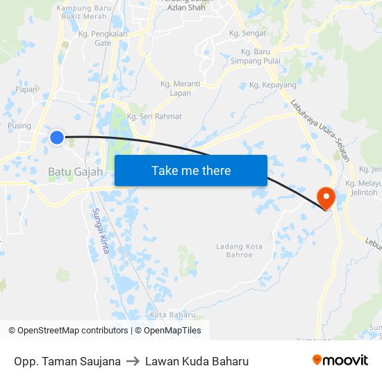 Opp. Taman Saujana to Lawan Kuda Baharu map