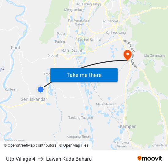 Utp Village 4 to Lawan Kuda Baharu map