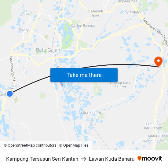 Kampung Tersusun Seri Kantan to Lawan Kuda Baharu map