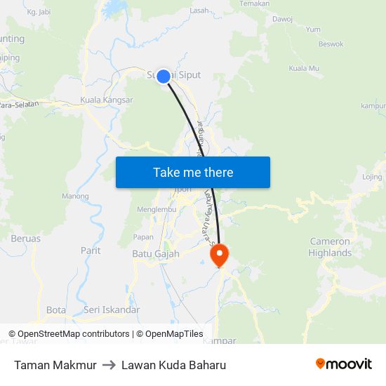 Taman Makmur to Lawan Kuda Baharu map