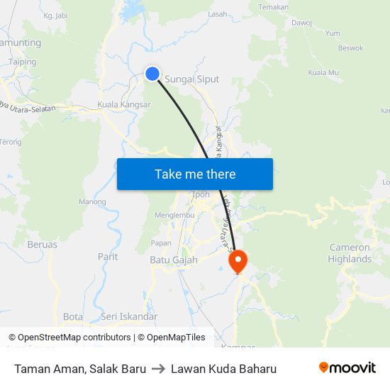 Taman Aman, Salak Baru to Lawan Kuda Baharu map