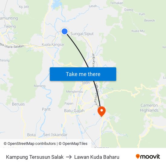 Kampung Tersusun Salak to Lawan Kuda Baharu map