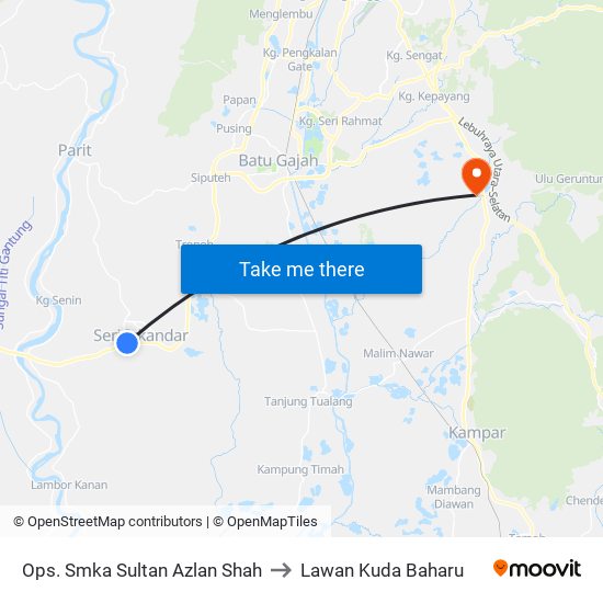 Ops. Smka Sultan Azlan Shah to Lawan Kuda Baharu map