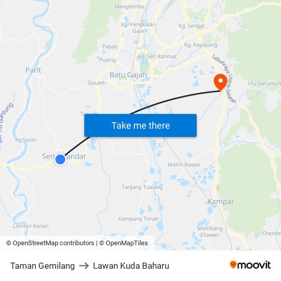 Taman Gemilang to Lawan Kuda Baharu map