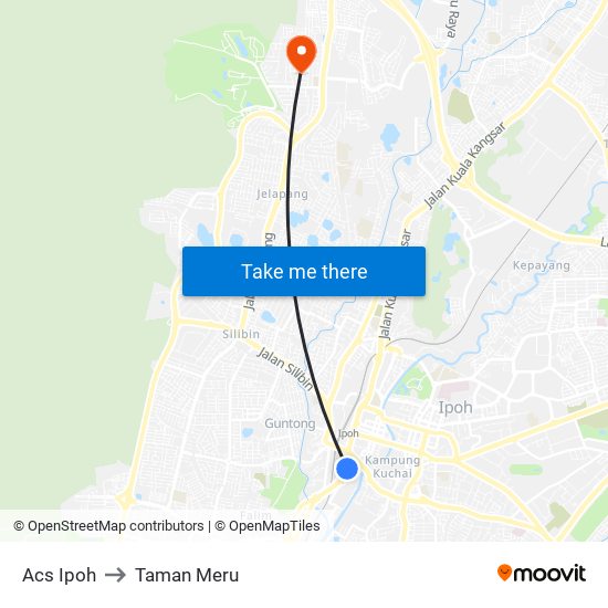 Acs Ipoh to Taman Meru map