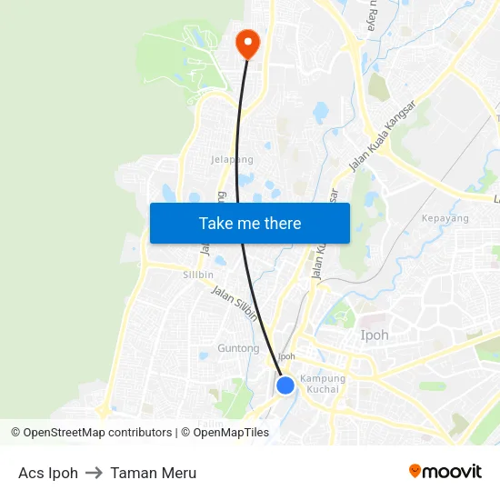 Acs Ipoh to Taman Meru map