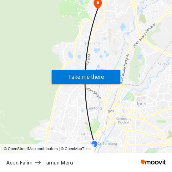 Aeon Falim to Taman Meru map