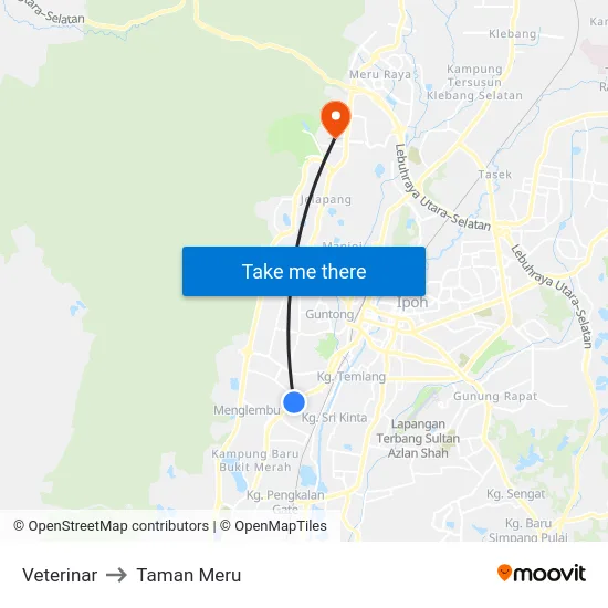 Veterinar to Taman Meru map