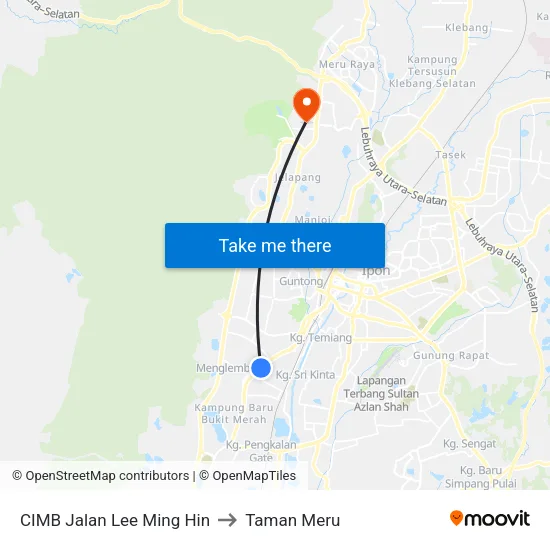 CIMB Jalan Lee Ming Hin to Taman Meru map