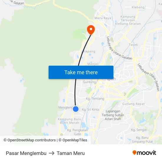 Pasar Menglembu to Taman Meru map