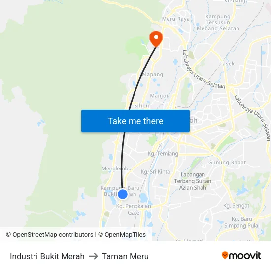 Industri Bukit Merah to Taman Meru map