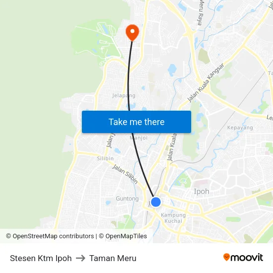 Stesen Ktm Ipoh to Taman Meru map