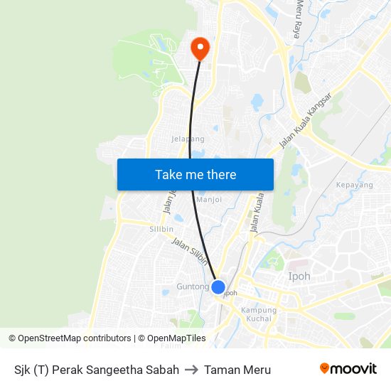 Sjk (T) Perak Sangeetha Sabah to Taman Meru map
