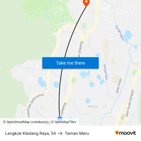 Lengkok Kledang Raya, 54 to Taman Meru map