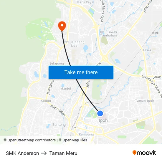 SMK Anderson to Taman Meru map