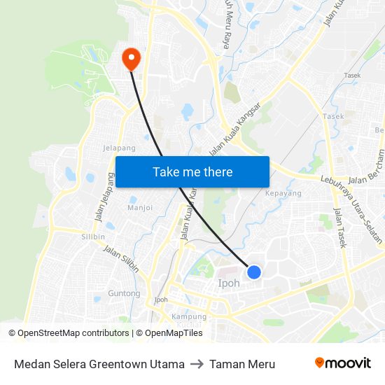 Medan Selera Greentown Utama to Taman Meru map