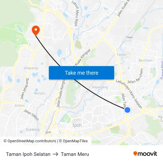 Taman Ipoh Selatan to Taman Meru map