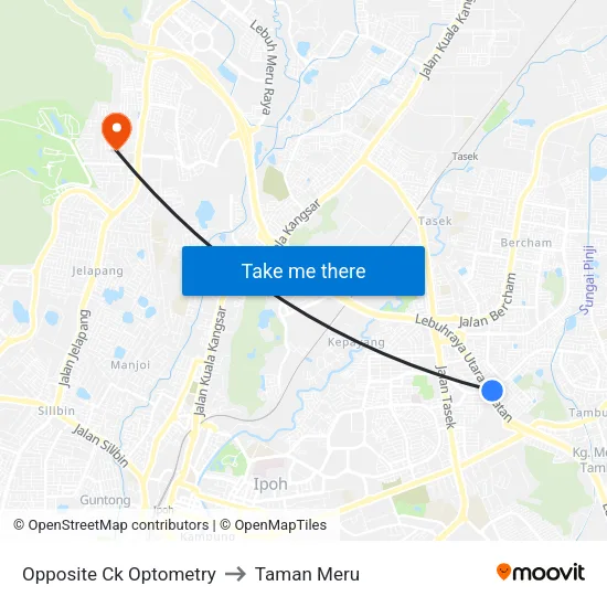 Opposite Ck Optometry to Taman Meru map