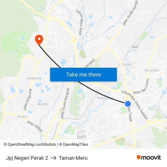 Jpj Negeri Perak 2 to Taman Meru map