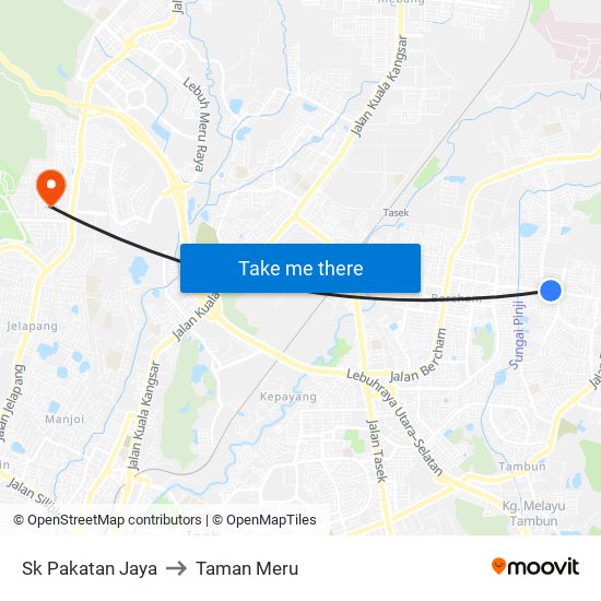 Sk Pakatan Jaya to Taman Meru map