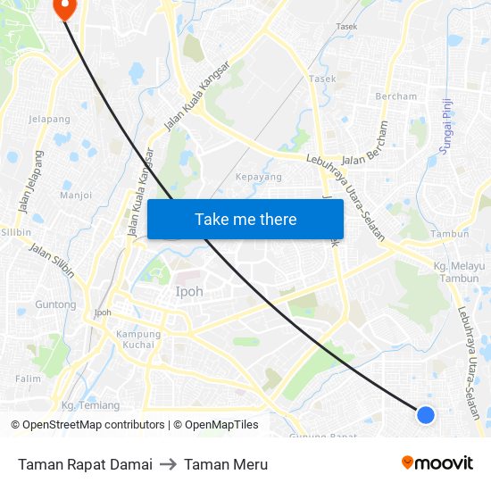 Taman Rapat Damai to Taman Meru map