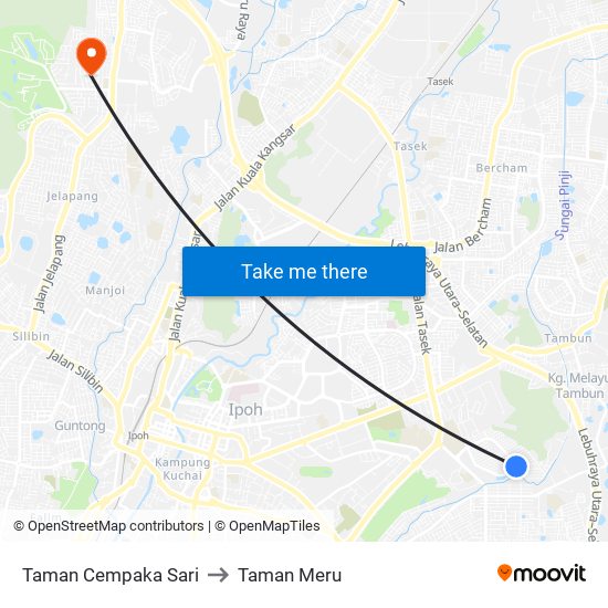Taman Cempaka Sari to Taman Meru map